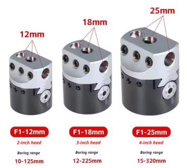 Set-Boring head fi-50-12 + Holder for boring head and bar - ISO40 + Boring bar with inserts​
