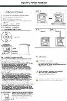 Measuring button for tool measurement with clock