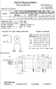 Schrittmotor - 4,6 Nm 4,0 A Welle fi. 14 mm - Flansch 86 mm