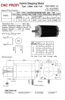 Schrittmotor - 4 Nm 4 A - Welle fi. 8,0 mm - Flansch 60 mm