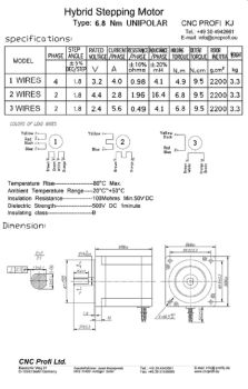 Schrittmotor - 6,8 Nm 8 Kabel-Unipolar Welle fi. 14 mm - Flansch 86 mm