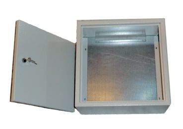 Montage-Metallschrank mit Lochplatte 40x40 cm