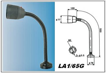 Quarz-Halogenlampe Model- LA1/65G zum Anschrauben an Gehäuse oder Arbeitsplatz 24 V 35 W  Länge ca.55 cm