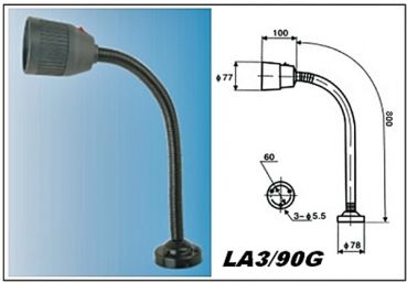 Quarz-Halogenlampe Model-LA3/80G zum Anschrauben an Gehäuse oder Arbeitsplatz 24 V 35 W  Länge ca.80 cm