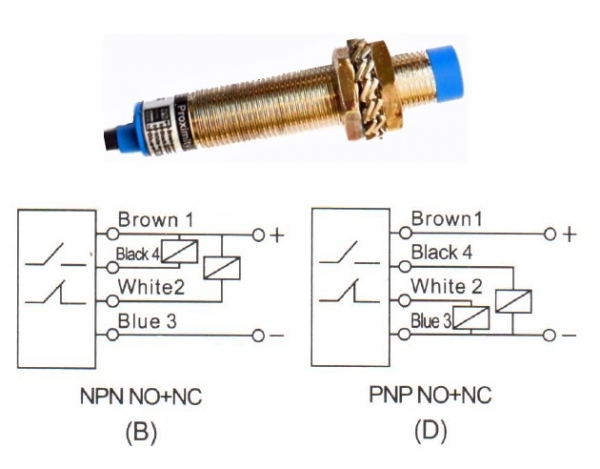 PNP induktiv Konf.Ausgänge NC 0÷8mm 10÷30VDC NO Sensor 1 st 