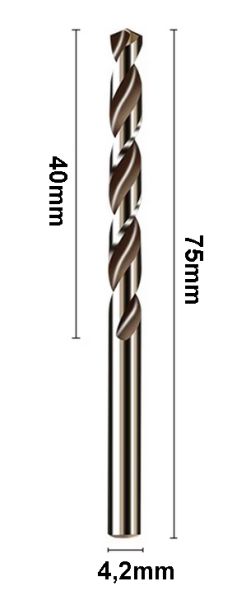 HSS Co5 -Spiralbohrer 4,2 mm für Gewinde M5 - Preis für 1 Stück