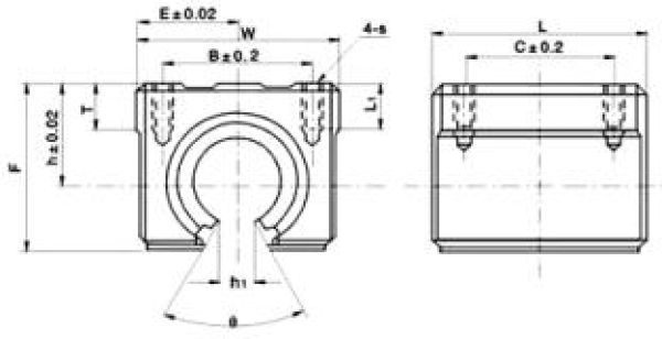 Shaft slide for shafts with support and linear bearing fi 20