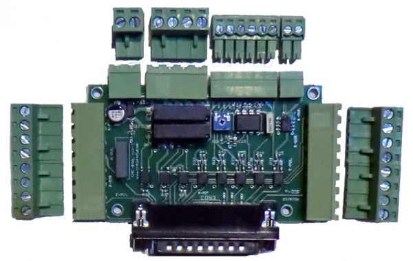 Interfaceplatin für 4 Achse u. 2 Reales + Spindel-Geschwindigkeit-Regelung - Optoisolation