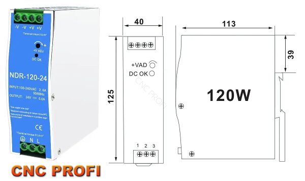 DIN-Hutschienen-Schaltnetzgerät - Netzteil 120 W 24 V 5 A