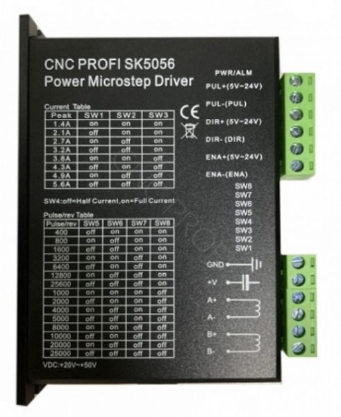 Motor control output stage for 1 axis - SK5056 -1.4- 5,6 A / 20-50 VDC