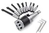 Set-Boring head fi-50-12 + Holder for boring head and bar - ISO40 + Round turning tools 9 parts