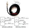 Induktiver Näherungsschalter (Sensor) - Schaltabstand 1 mm M 6 - L-30 mm NPN- NO