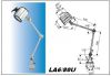 Quarz-Halogenlampe Model-LA6/80U zum Anschrauben an Gehäuse 24V 50W  Lang Schwing Arm - 80 cm